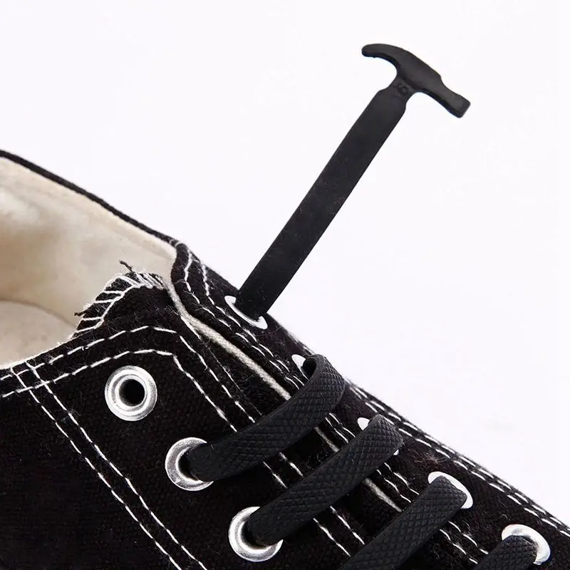 

16 adult child black silicone shoelaces