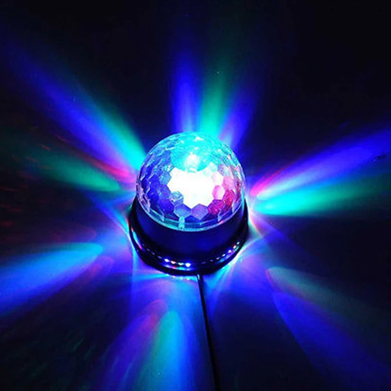 Светодиодный хрустальный волшебный шар 6 цветов светильник активация звуком