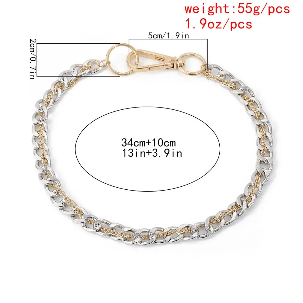 

Lacteo Neo Gothic Double Color Chain Choker Necklace Street Hip Hop Big Round Button Charm Necklace Jewelry for Women and men