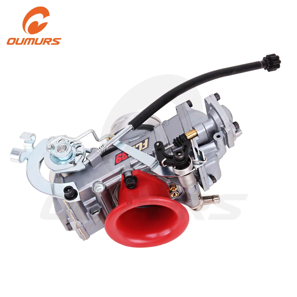 

OUMURS Motorcycle Racing Carburetor Carb Slant Side 39MM For Kawasaki KLX40 Suzuki DRZ 400S 400E for Replace FCR 39 Moto Parts