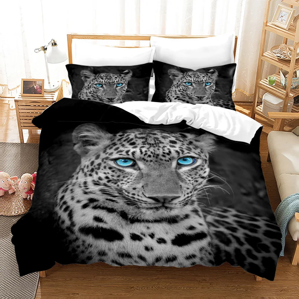 

Print Leopard Bedding Set Single Twin Full Queen King Size Animal Panther Bed Set Adult Kid Bedroom Duvetcover Sets 3D cama