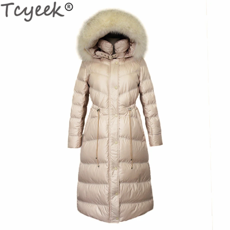 

Tcyeek Thick Warm 90% Duck Down Jacket Natural Fox Fur Hooded Clothes 2020 Korean Duck Down Coat X-Long Warm Coats Hiver LW1609