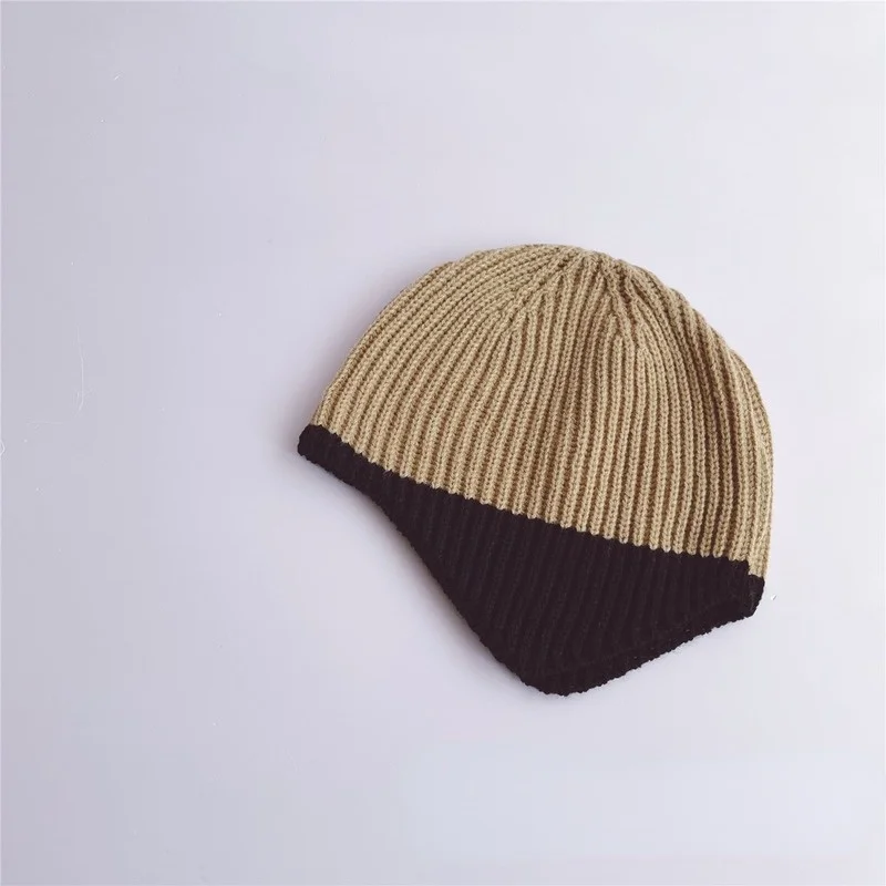 Детская вязаная шапка в японском стиле сезон осень-зима простые модные шерстяные