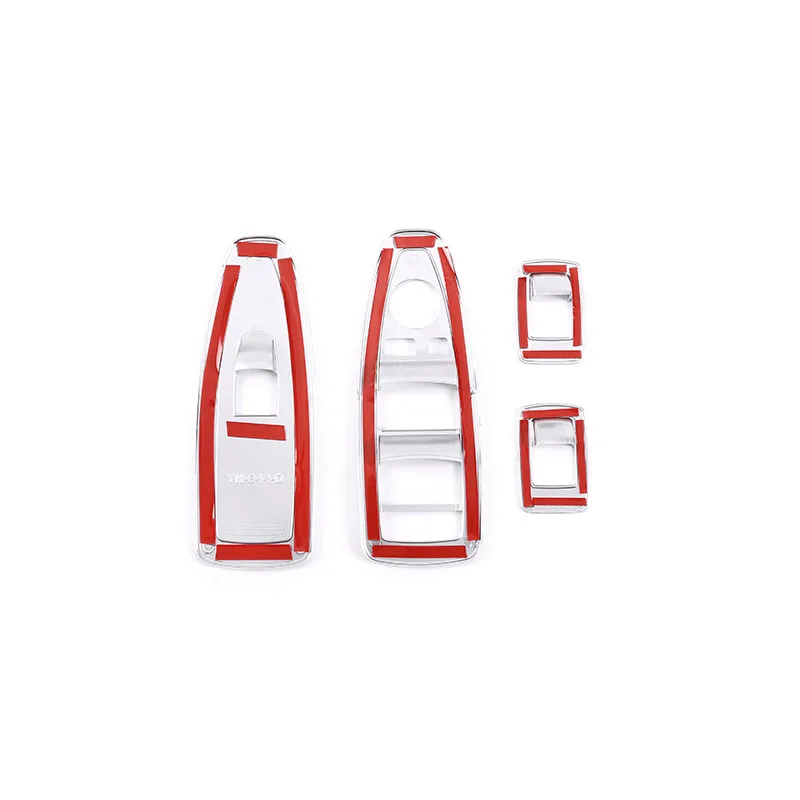 

For BMW X1 F48 2021 Glass Lifting Frame Decoration Frame Luxury Edition ABS Carbon fiber/silver 4 Pieces of Car Accessories