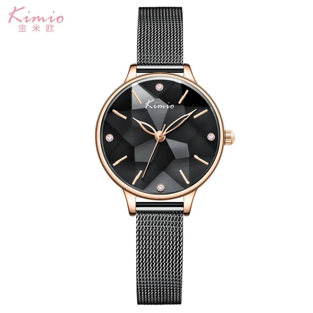 

Round Case Curved Glass Stainless Steel Strap Japan Movement Kimio Fashion Lady Watches
