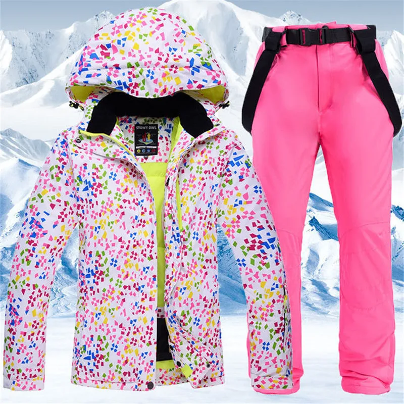 Лыжный костюм для женщин водонепроницаемый ветрозащитный утепленный теплый