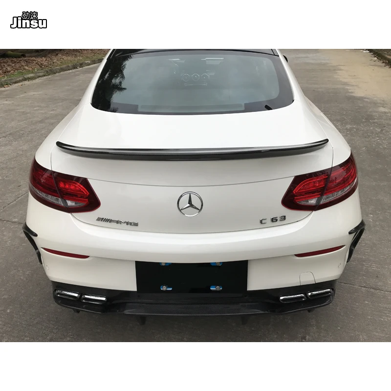 Настоящее углеродное волокно для Benz C class coupe c200 c220 c250 2 door 2015 2018 FD style спойлер
