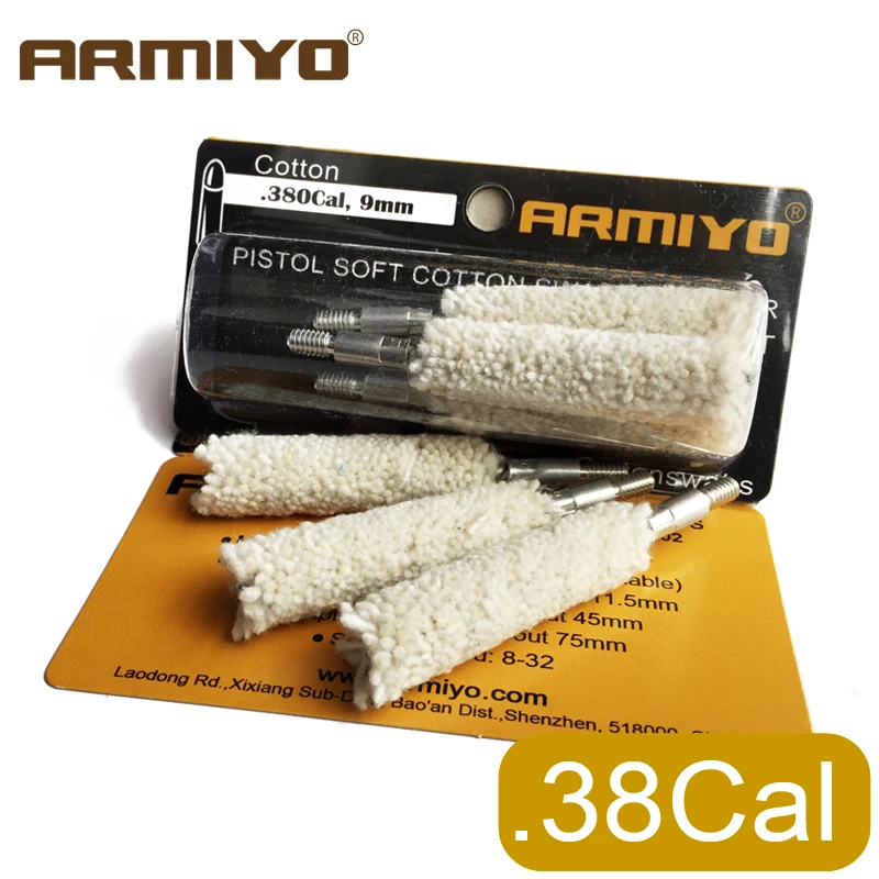 Armiyo хлопок. 38Cal .35 / .357 Cal охотничий пистолет винтовка Очиститель отверстий Очистка