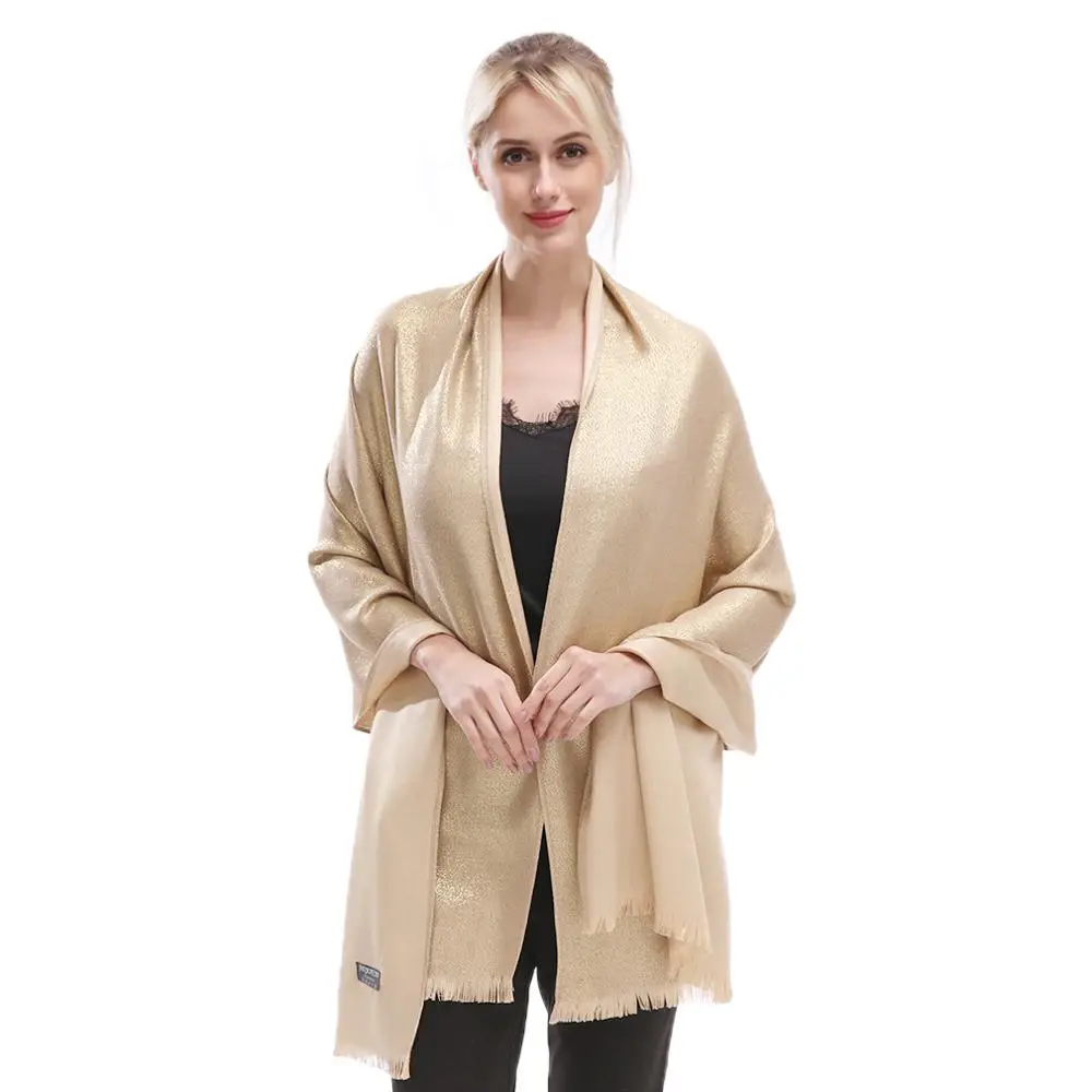 Премиум хлопковый шарф женские роскошные золотые блестящие шарфы с люрексом для