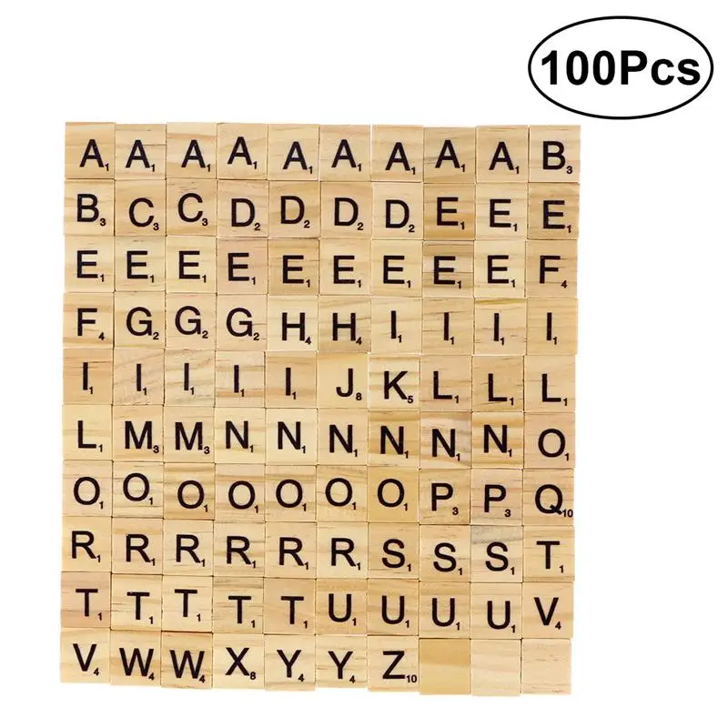 100 шт. DIY деревянные буквы Плитки Замена квадратный игры идеально подходит для