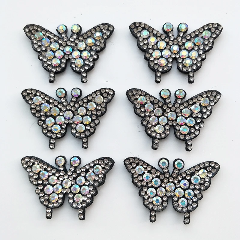 20 шт./лот Мульти Стиль Черная Бабочка Алмазная аппликация патчи для обуви