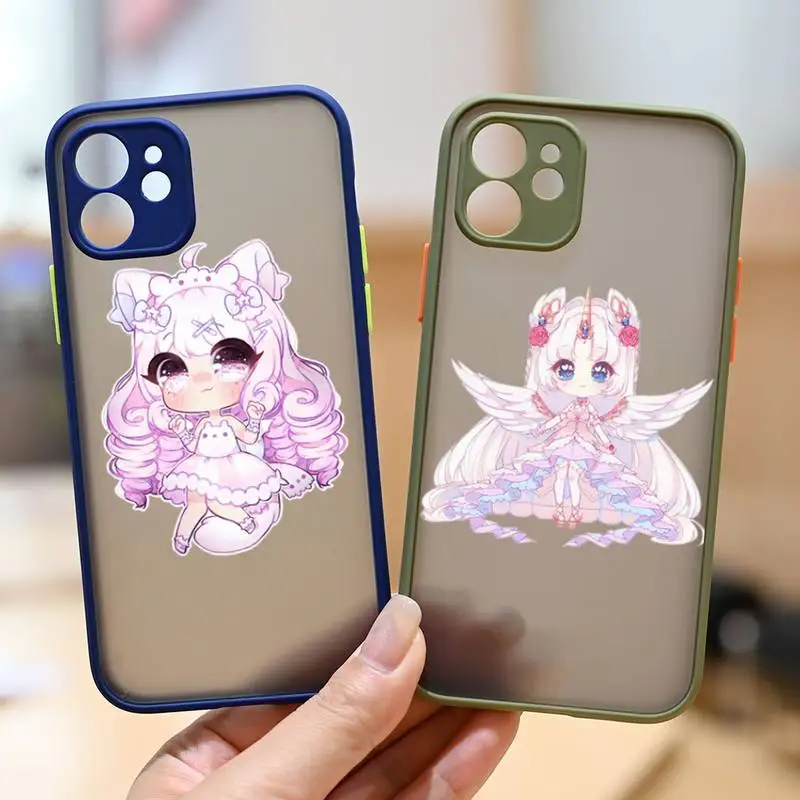 

Anime girl Cute drawing pattern Phone Case matte transparent For iphone 7 8 11 12 13 plus mini x xs xr pro max cover