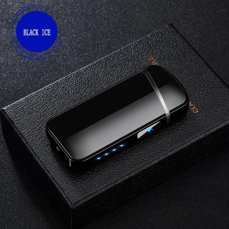 Отпечаток пальца сенсорная электрическая зажигалка с гнездом USB двойная дуга