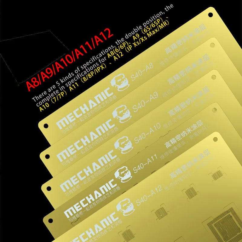 3d трафарет MECHANIC S40 для реболлинга BGA золотой стальная сетка процессора NAND iPhone
