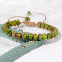 handmade natural stone boho wrap bracelet bangle japsers braided charm bracelet women men fashion gift jewelry friendship bulk