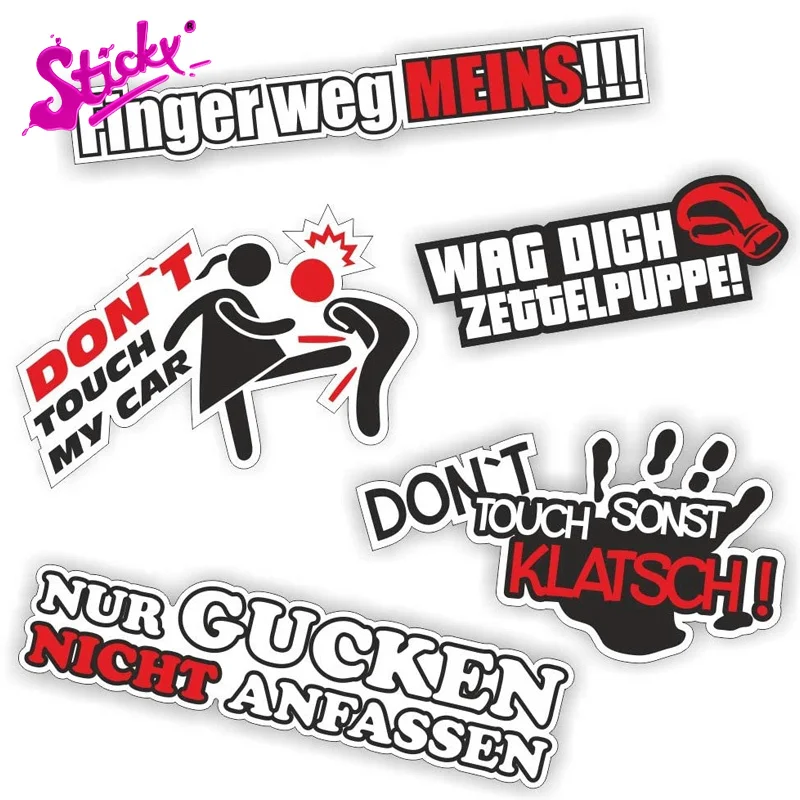 

STICKY Don't Touch My Car Shocker Hand Car Sticker Decal for Motorcycle Laptop Helmet Trunk Bombing RV Auto Motocross Racing