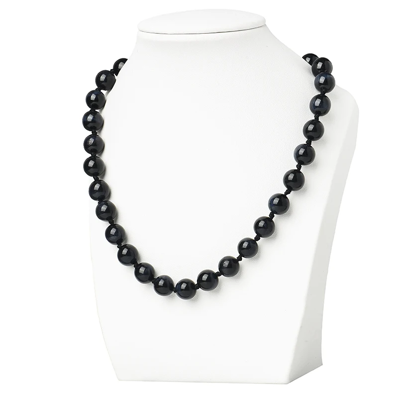 

Круглый черный 10 мм размер для черного тигр глаз Камень делая Diy ожерелье 18 дюймов для друзей семьи H417