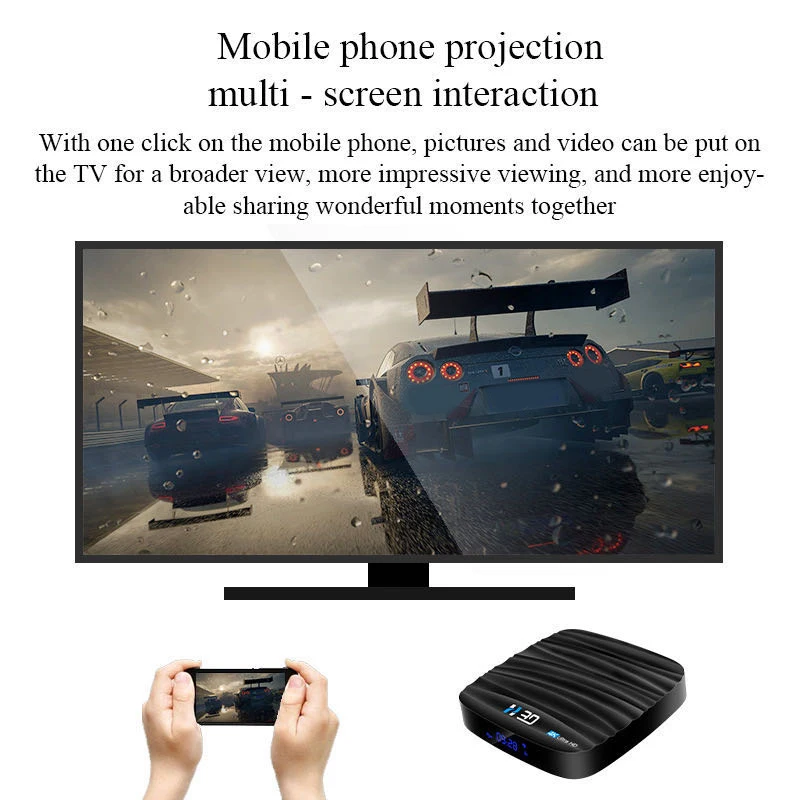 

Network Player Android 10.0 2GB 16GB 4K Media Player 3D Video 2.4G Wifi Bluetooth Smart TV Box TV Receiver(EU Plug)