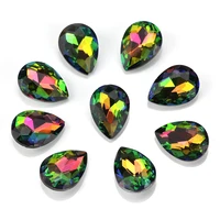 7 colors of glass crystals good color plastic frame on drop shaped rhinestone beads crafts diy clothing accessories craft