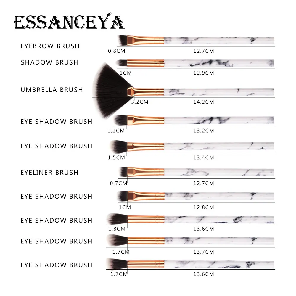 ESSANCEYA, 5/10 шт., набор кистей для макияжа с мраморной ручкой, тени для век, кисти для макияжа глаз, косметические Косметические Инструменты, набор кистей для макияжа