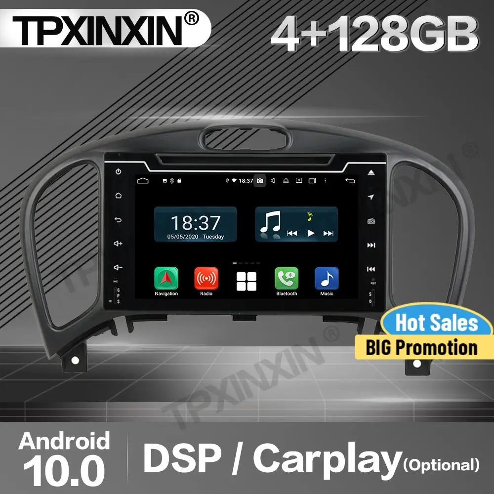 

4 + 128 г Carplay автомобильный радиоприемник 2 Din стерео приемник Android для Nissan Juke 2004-2012 2013 2014 2015 2016 GPS плеер аудио головное устройство