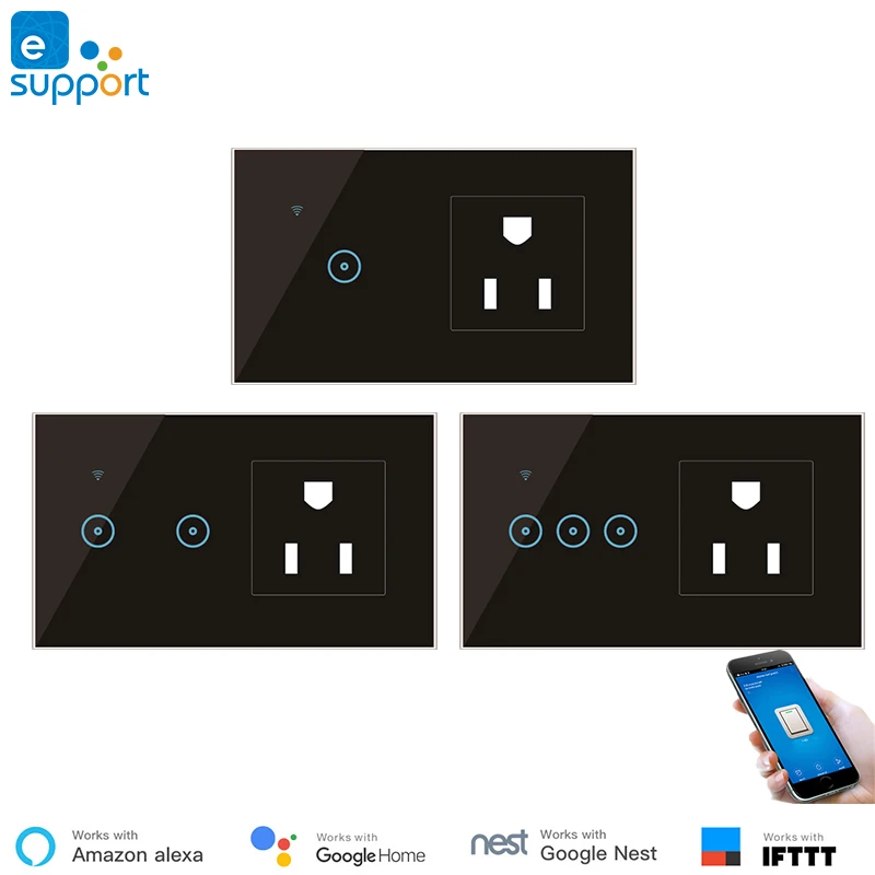 Настенный выключатель eWeLink для автоматизации умного дома стандарт США 1 2 3 Gang