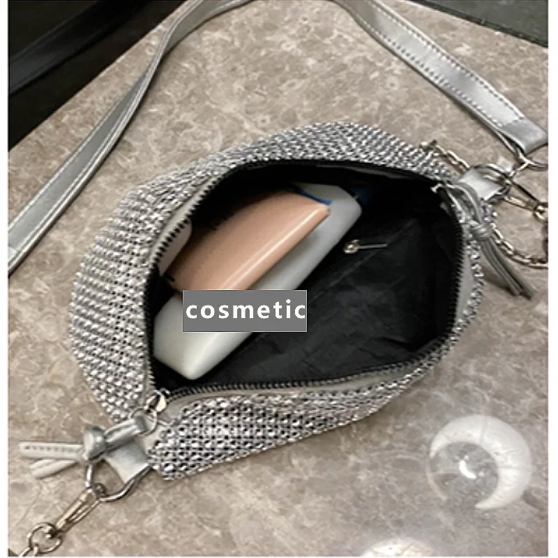

Women Waist Bags Diamonds Ladies Fanny Pack Fashion Chest Bag Banana Rhinestone Chain Crossbody Shoulder Bags Belt Bags Girls