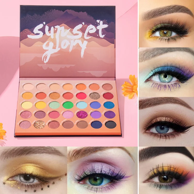 

35 Color Pearlescent Matte Eyeshadow 2021 New Makeup Eyeshadow Palette Diamond Highlight Palette Multicolor Eyeshadow Set