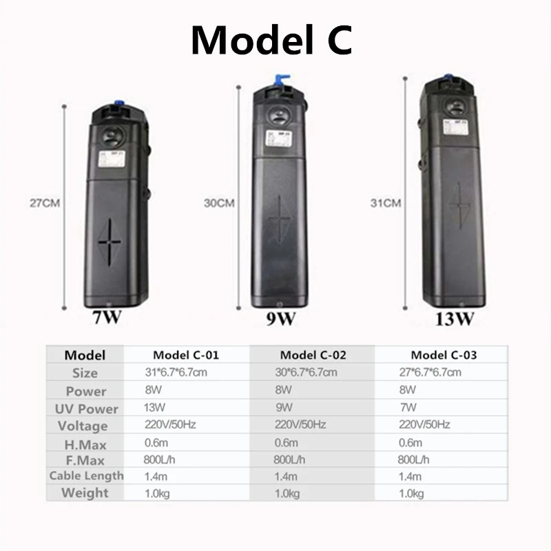 Аквариумный УФ стерилизатор 4 в 1 погружной фильтр для аквариума циркуляционный