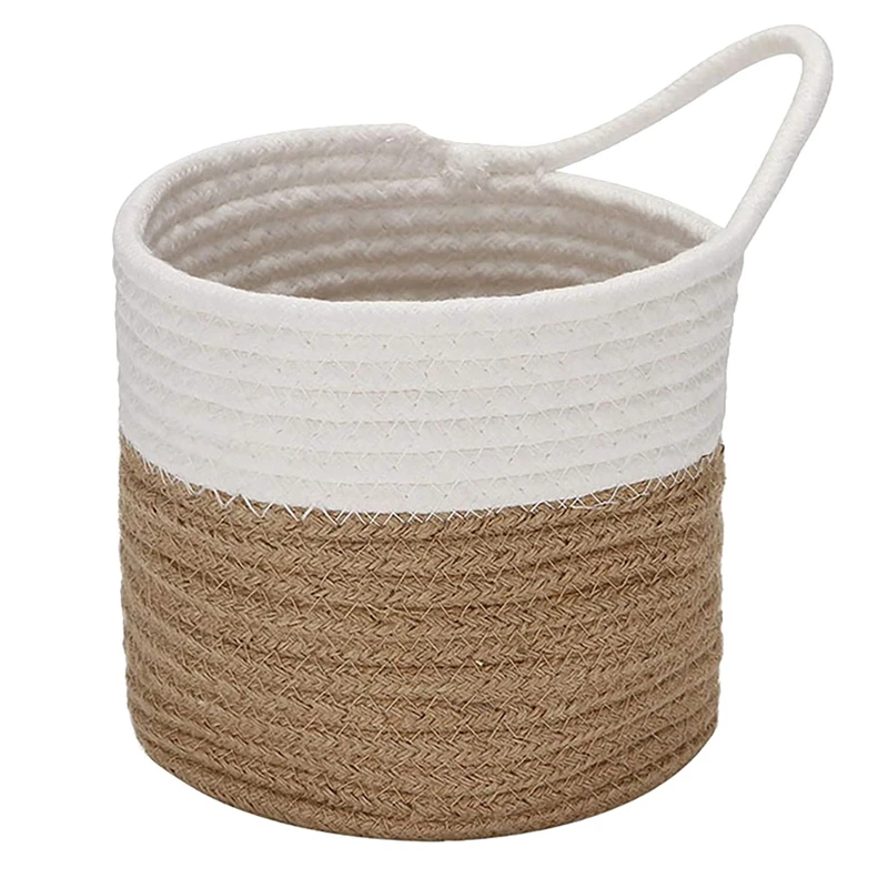 

Wall Baskets Small Cotton Rope Baskets Woven Baskets Storage Hanging Baskets for Organizing Round Baskets for Plants