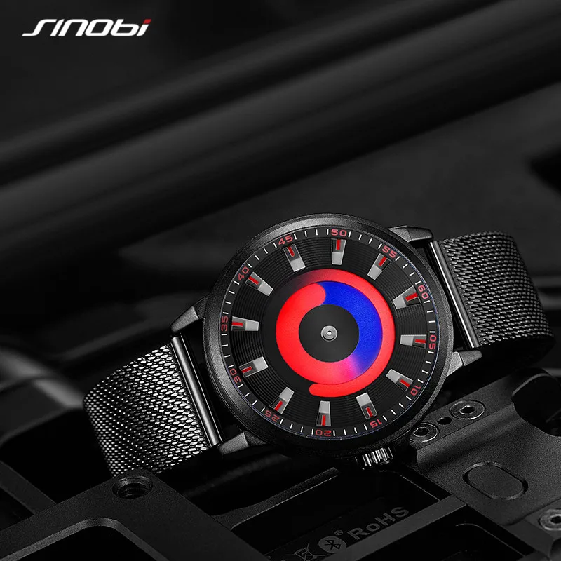 Часы наручные SINOBI Мужские кварцевые креативные брендовые Роскошные модные с