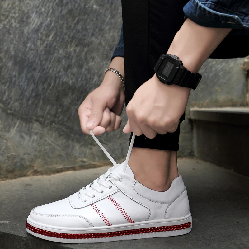 

2019 Top Quality Leather Men Shoes Size 37-46 Lace Up Male Flats Shoe Outdoor Hiking Sneaker Fashion Men's Oxford Shoe *1086