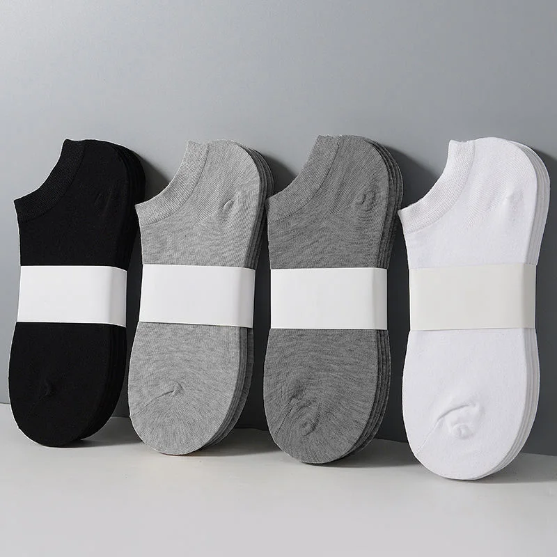 

5 Pairs/lot Men Socks Solid Color Black White Gray Breathable Cotton Sports Socks Male Short Socks Women Men