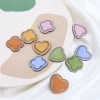 6pcs 5 colors two color love acetate sheet hand made earrings making connectors diy pendant jewelry findings components charms