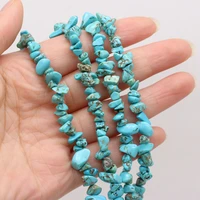 5 8mm natural blue turquoise beaded irregular gravel beads for jewelry making diy necklace bracelet accessries length 40cm