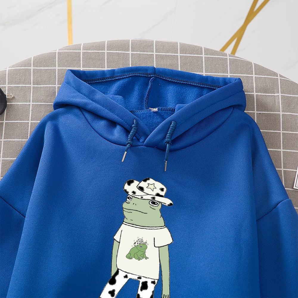 Frog Cow Hoody Jacket for Girl Sweetshirt Cute Sweatshirts for Teens Aesthetic Graphic Hoodies Women Sweetshirts Oversized Women