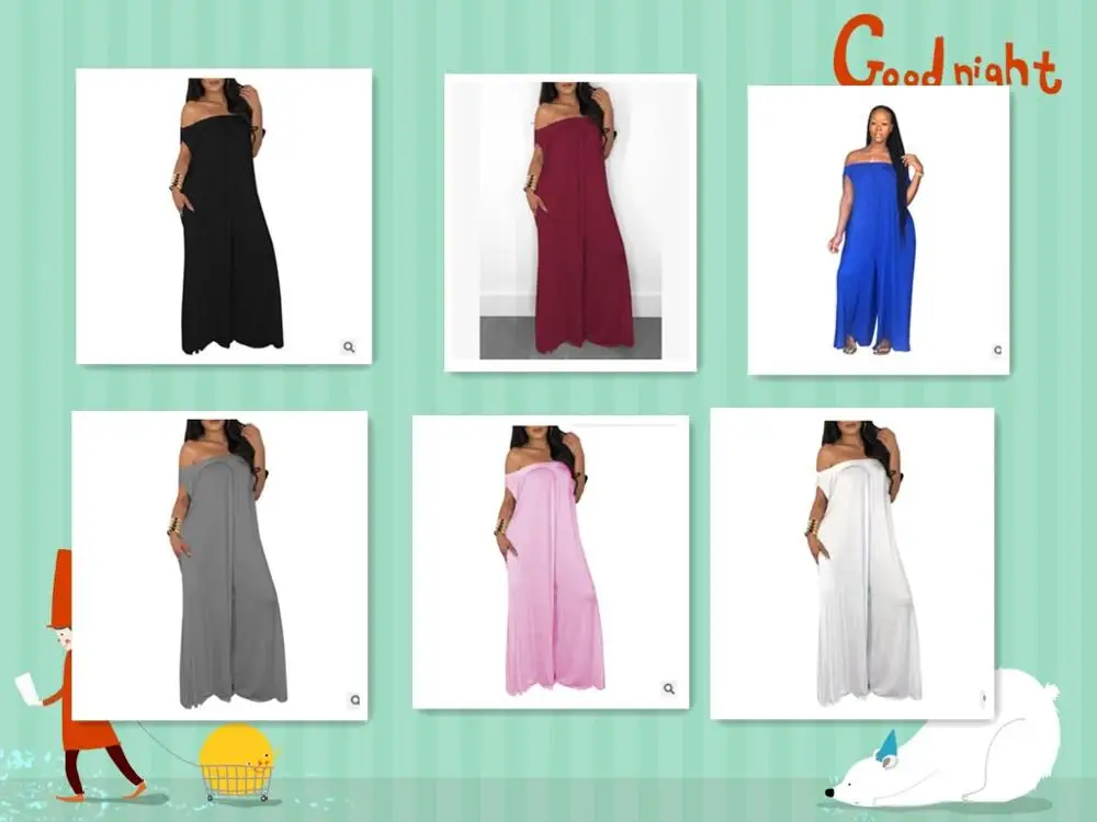

New Fashion 2019 Casual Beach Style Women Jumpsuit Solid Slash Neck Sleeveless Long Loose Romper Plus Size 3XL