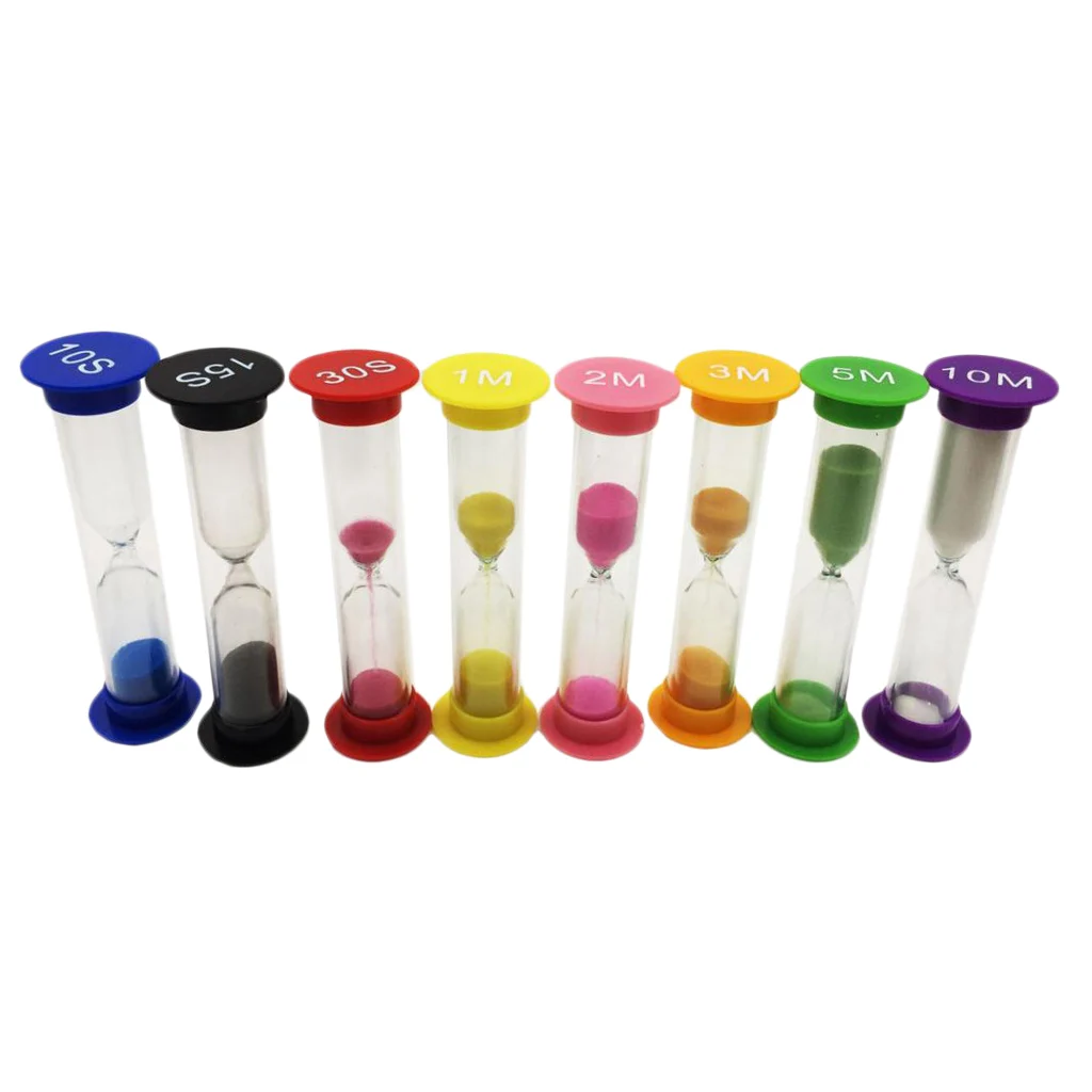 8 Set Sand Timer Clock 10/ 15/ 30 Seconds & 1/ 2/ 3/ 5/ 10 Minutes Sandglass Hourglass Kitchen Tool Home Decoration | Дом и сад