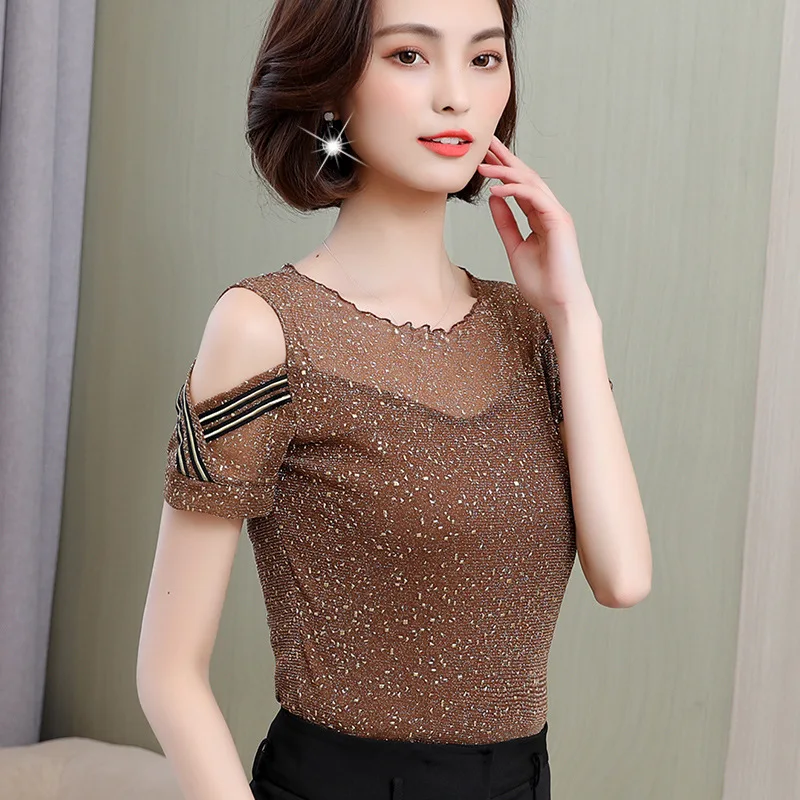 

Women's T-shirt tops T-shirt casual short-sleeved tops for women Black