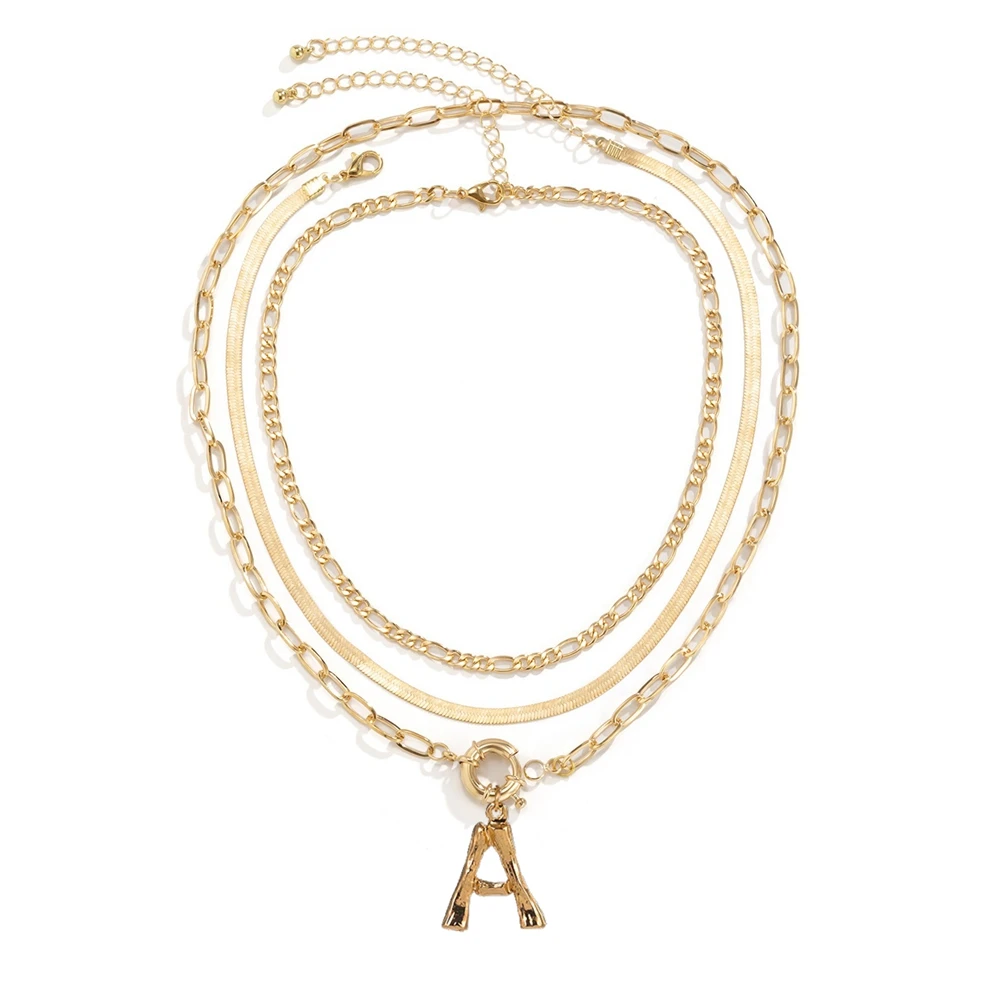 

TAUAM Women A-Z Alphabet Letter Pendant Necklaces Personalization Necklace Glamour Jewelry 2021