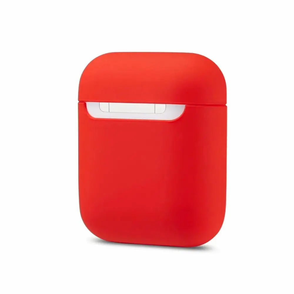red Чехол для AirPods, силиконовый, Bluetooth, беспроводной чехол для наушников, для Apple Airpods 2, защитный чехол, аксессуары для кожи, зарядная коробка, 1 шт - Цвет: red