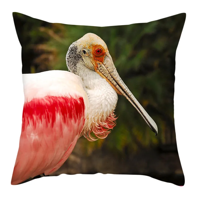 Чехол для подушки с изображением птицы Fuwatacchi Woodpecker красно-венценовый журавль