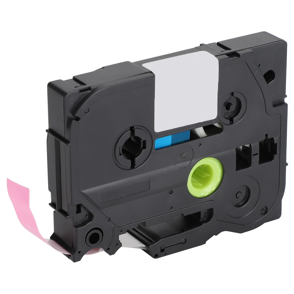 Термопечатная лента белый на розовом фоне 12 мм для машины нанесения этикеток