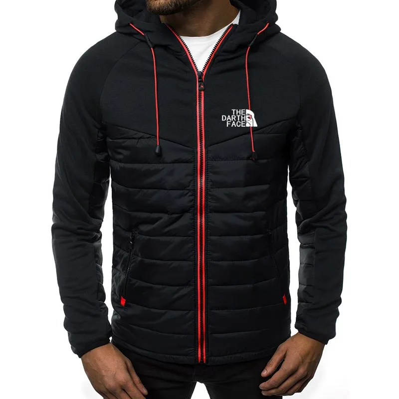 

2021 New Autumn Fashion Brand Men Jacket Casual Stitching Zipper Printed Hoodie Outdoor Sports Warm Plus Size Loose Jacket