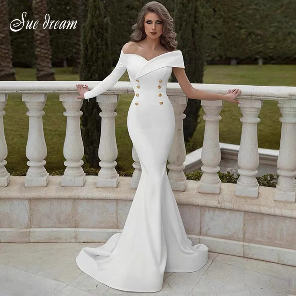 Элегантное Белое длинное платье русалки в Дубае 2020 новое женское вечернее с