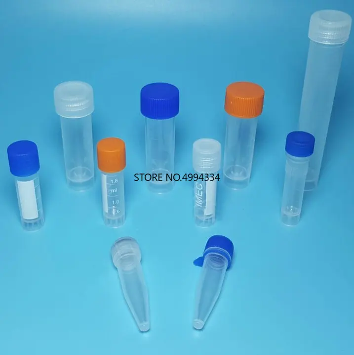 

100pcs/lot 1.5ml, 1.8ml, 5ml, 10ml Graduated Plastic Cryovial Tubes, Cryo Freezing Tube pipes With Screw Cap