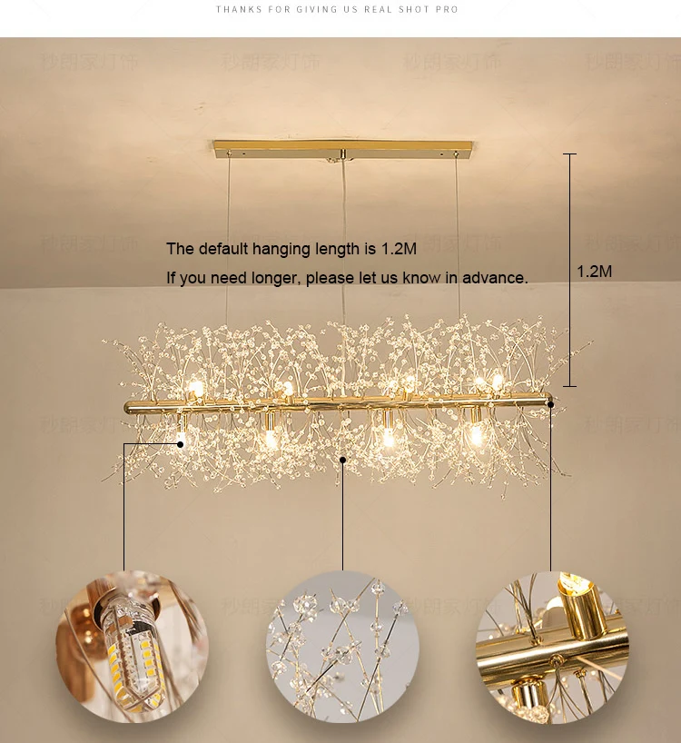 

Snowflake Chandelier Nordic Style Lamp Creative Personality Crystal Model Atmosphere Light Luxury Living Room Lighting