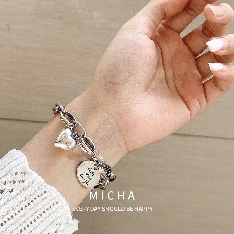 Браслеты женские круглые из тайского серебра S925 пробы в стиле ретро|Браслеты с