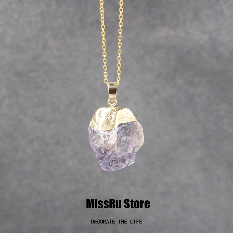 

Missru new styles of different colors, crystal natural gemstone pendants, male and female copper metal pendant necklaces, gift