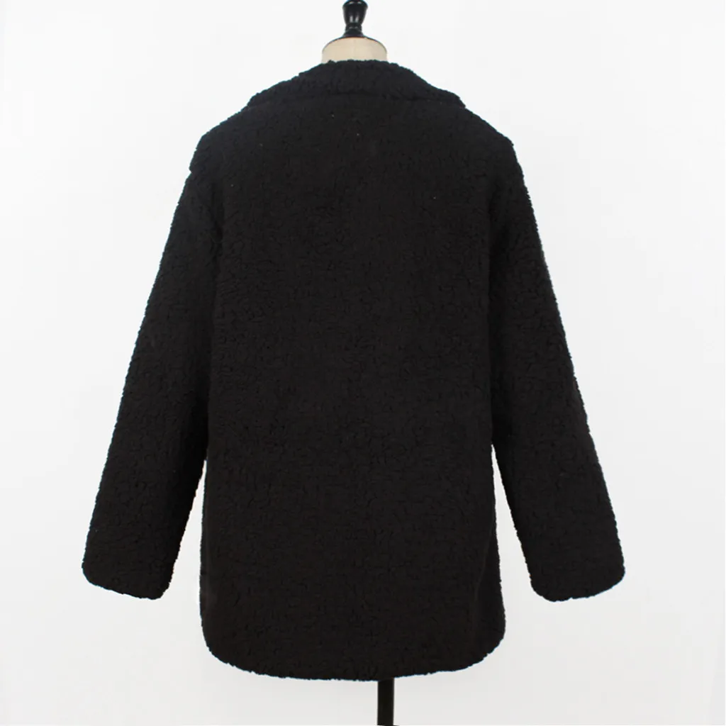 Зимнее плотное теплое пальто из плюшевого меха, Женское пальто с отворотом, с длинным рукавом, пушистые куртки из искусственного меха, Женское пальто, 19Sep24